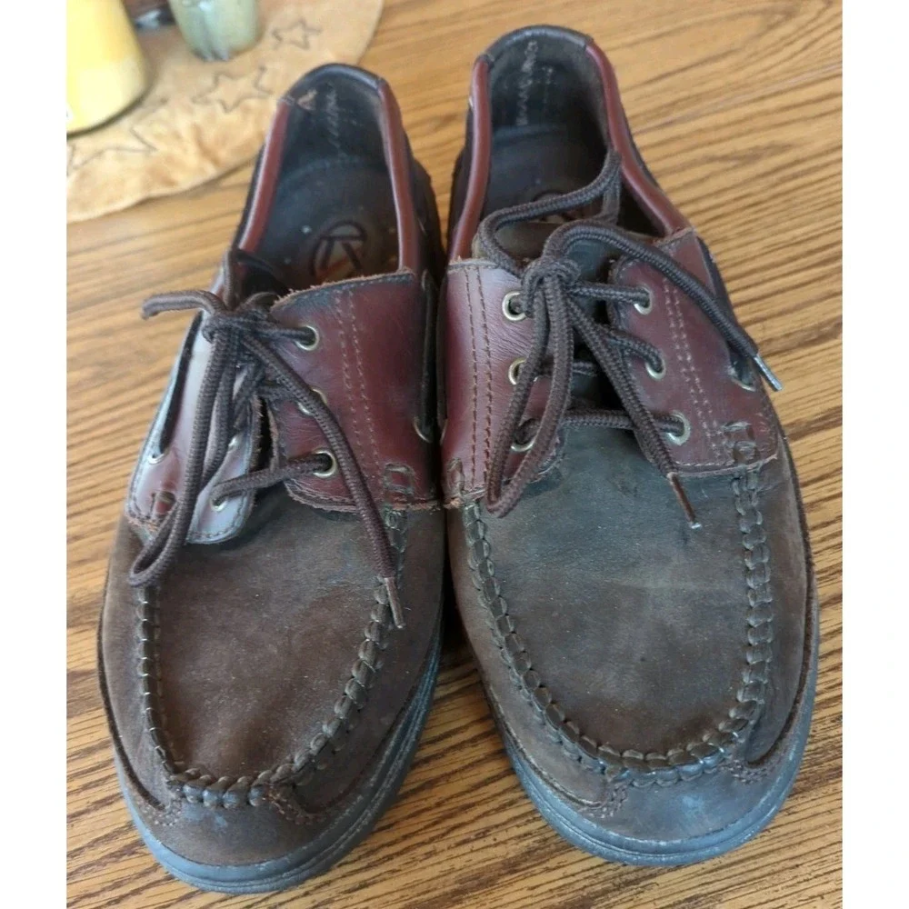Traction By Streetcars Shoes Mens Boat/Casual Slip On Brown Leather 10.5‎ W